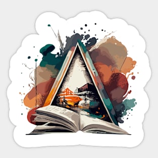 bookish vintage village Sticker